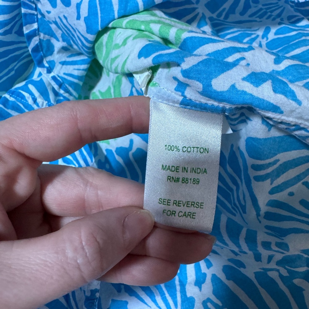 Lilly Pultizer Captiva Tunic Blue Green Size XS Seashell Shirt Dress Coverup - Picture 6 of 8